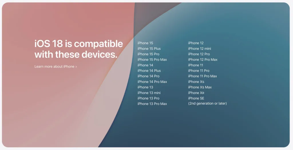 iOS 18 Compatible Devices